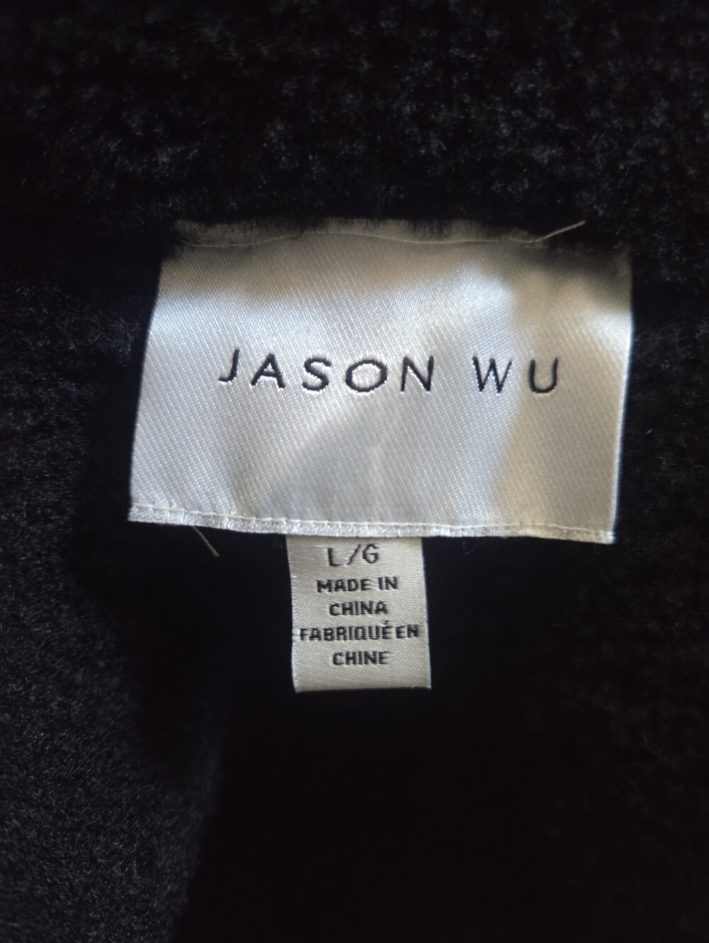 Jason Wu Women's Faux Leather Sherpa Aviator Bomber Jacket Black Size Large - Picture 5 of 11
